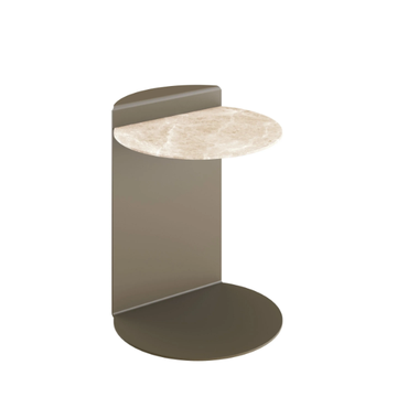 MARION - Round painted metal coffee table with stoneware top by DÔME DECO - view 3